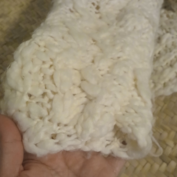 Chico's size 2, pre-owned,  pearl Women's Fringe Cardigan Sweaters Long Sleeve - Picture 8 of 9